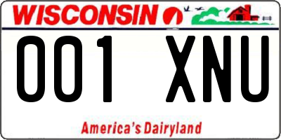 WI license plate 001XNU