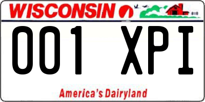 WI license plate 001XPI