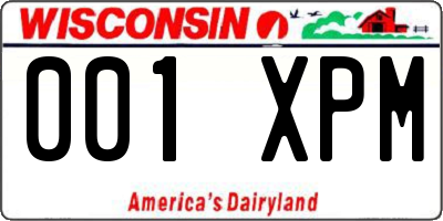 WI license plate 001XPM