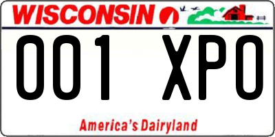 WI license plate 001XPO