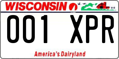 WI license plate 001XPR