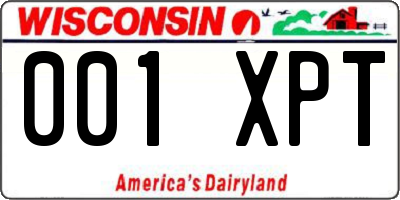WI license plate 001XPT