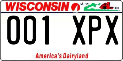 WI license plate 001XPX