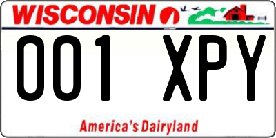WI license plate 001XPY