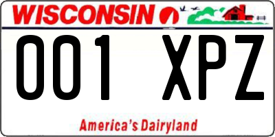 WI license plate 001XPZ