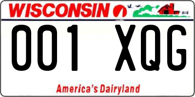 WI license plate 001XQG