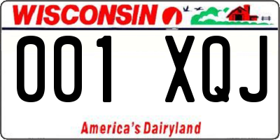WI license plate 001XQJ