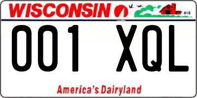WI license plate 001XQL
