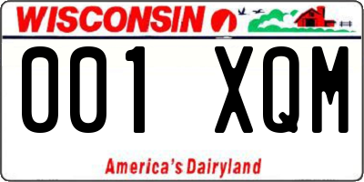 WI license plate 001XQM