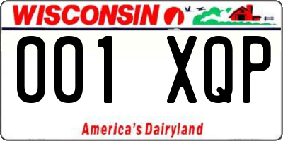 WI license plate 001XQP