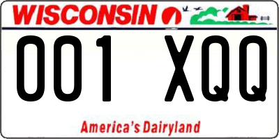 WI license plate 001XQQ