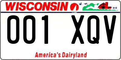 WI license plate 001XQV