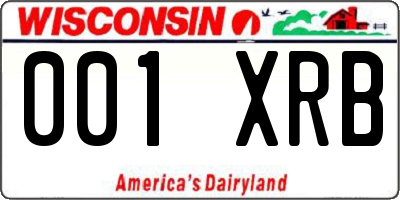WI license plate 001XRB
