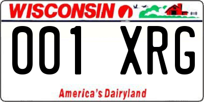 WI license plate 001XRG