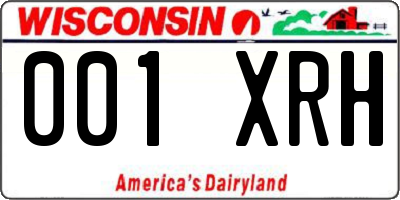 WI license plate 001XRH