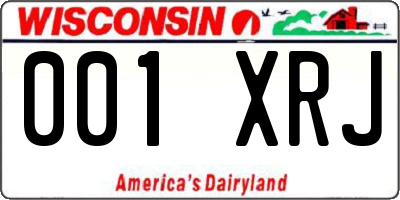 WI license plate 001XRJ