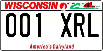 WI license plate 001XRL