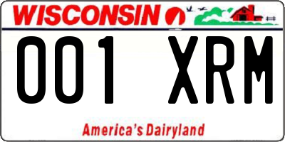WI license plate 001XRM