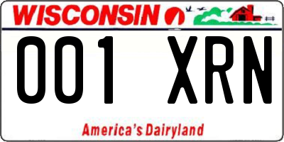 WI license plate 001XRN