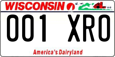 WI license plate 001XRO