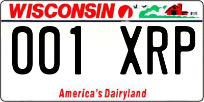 WI license plate 001XRP
