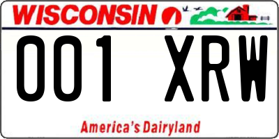 WI license plate 001XRW