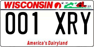 WI license plate 001XRY