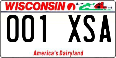 WI license plate 001XSA