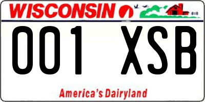 WI license plate 001XSB