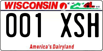 WI license plate 001XSH