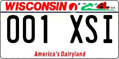 WI license plate 001XSI