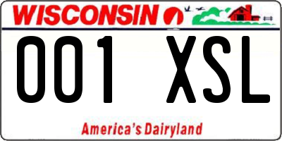 WI license plate 001XSL