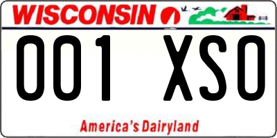 WI license plate 001XSO