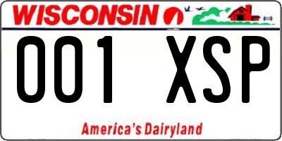 WI license plate 001XSP