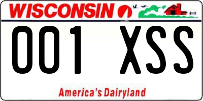 WI license plate 001XSS