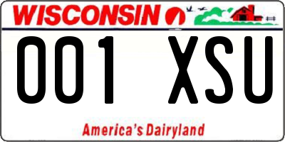 WI license plate 001XSU