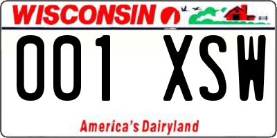 WI license plate 001XSW
