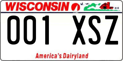 WI license plate 001XSZ