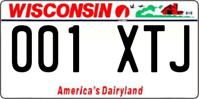 WI license plate 001XTJ