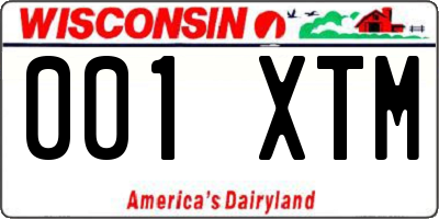 WI license plate 001XTM