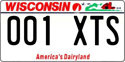 WI license plate 001XTS