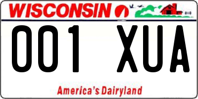 WI license plate 001XUA