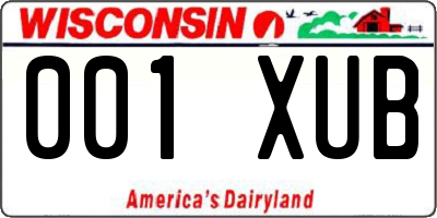 WI license plate 001XUB
