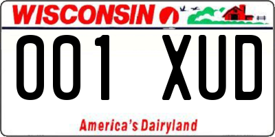 WI license plate 001XUD