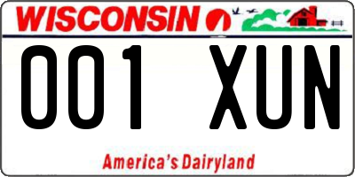 WI license plate 001XUN