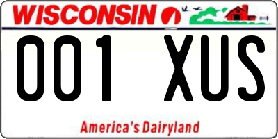 WI license plate 001XUS