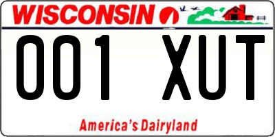 WI license plate 001XUT