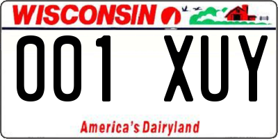 WI license plate 001XUY