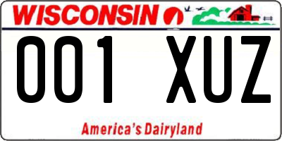 WI license plate 001XUZ