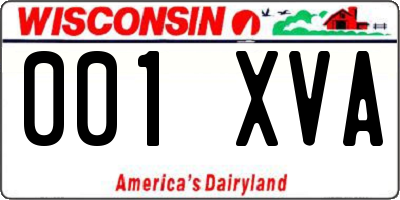 WI license plate 001XVA